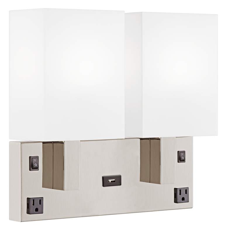 Double Wall Nightstand Lamp - DIRECT WIRE - Shade comes with UNO  Harp - Bulbs: (2) E26 A19 10W LED 3000K Included - 40235B