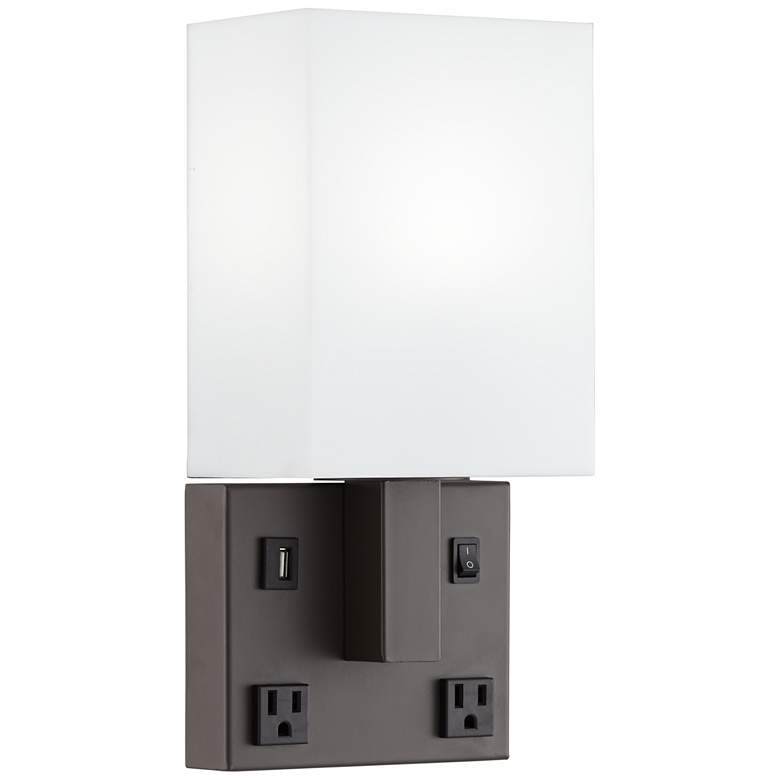 Single Wall Nightstand Lamp - DIRECT WIRE Shade comes with UNO  Harp - E26 A19 10W LED 3000K Included - 40250B