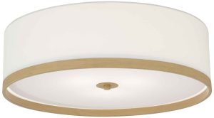 X-406 - Ceiling Light Linen Shade Wood Trim 24"Dia.