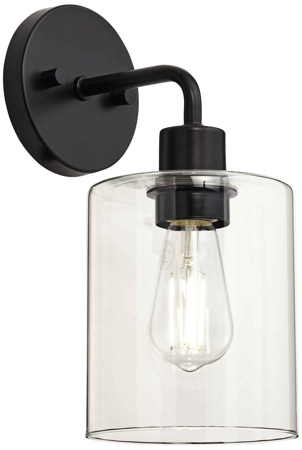 Decorative Sconce @ Kitchen Sink + 1 Bedroom Mirror - WL-12"H Metal/Glass LED Socket Hardwired - 40846