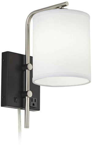 Single Wall Nightstand Lamp – CORDED HB with bulbs - 40263