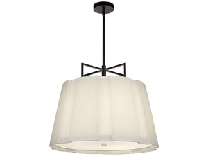 LBY-403C - Communal Table Pendant White Linen W/Diffuser 24"