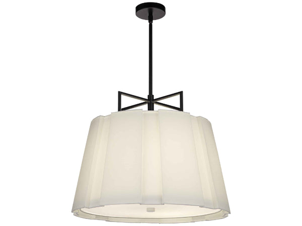 LBY-403C - Communal Table Pendant White Linen W/Diffuser 24"