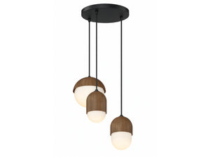 FMR-400 - Multi-Pendant Wood Tone Flush Mount Ceiling Light