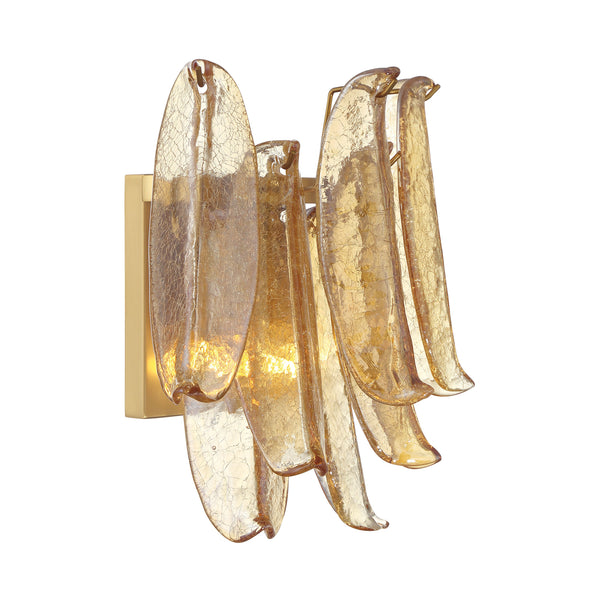 Regent - 2Lt Wall Sconce With Amber Glass