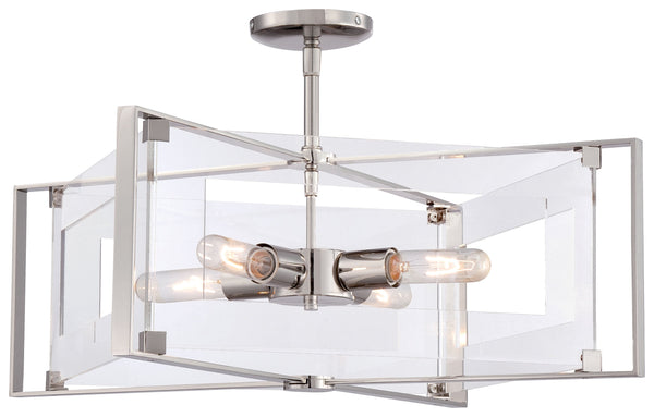 Crystal Clear - 4 Light Semi Flush - P1403-613