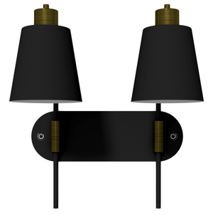 Plug-in Swing Double Arm Wall Sconce @ Nightstand - Queen - 40165