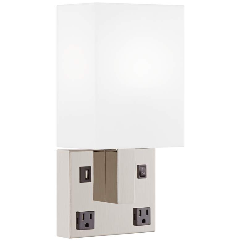 Single Wall Nightstand Lamp - DIRECT WIRE Shade comes with UNO  Harp - E26 A19 10W LED 3000K Included - 40234B