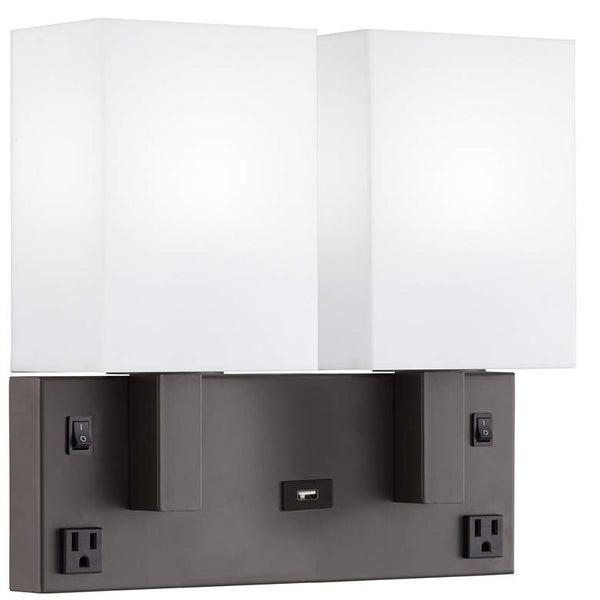 Double Wall Nightstand Lamp - CORDED Shade comes with UNO  Harp - Bulbs: (2) E26 A19 10W LED 3000K Included - 40248B