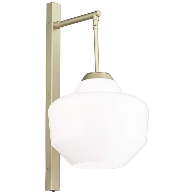 Antique Brass Powdercoat Headboard Mounted Lamp with Acrylic Globe - 41268