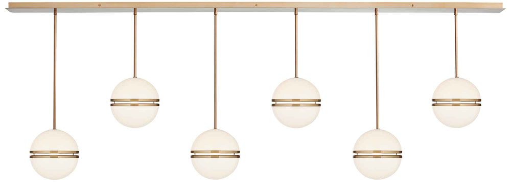 Six Globe Pendant Linear Ceiling Light - 40208