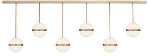 Six Globe Pendant Linear Ceiling Light - 40208