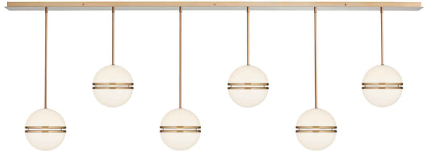 Six Globe Pendant Linear Ceiling Light - 40208