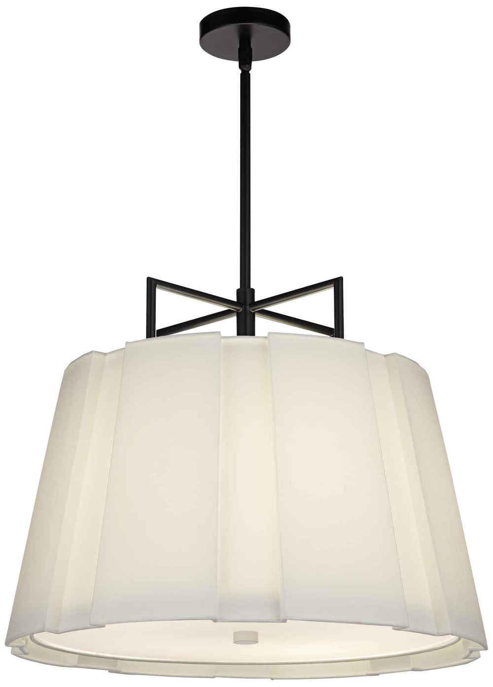 Communal Table Pendant White Linen W/Diffuser 24" - 40201