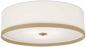 Ceiling Light Linen Shade Wood Trim 24"Dia. - 40183