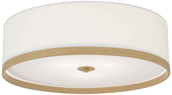Ceiling Light Linen Shade Wood Trim 24"Dia. - 40183