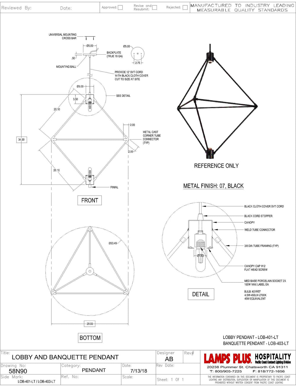 Pendant 34" - 40334