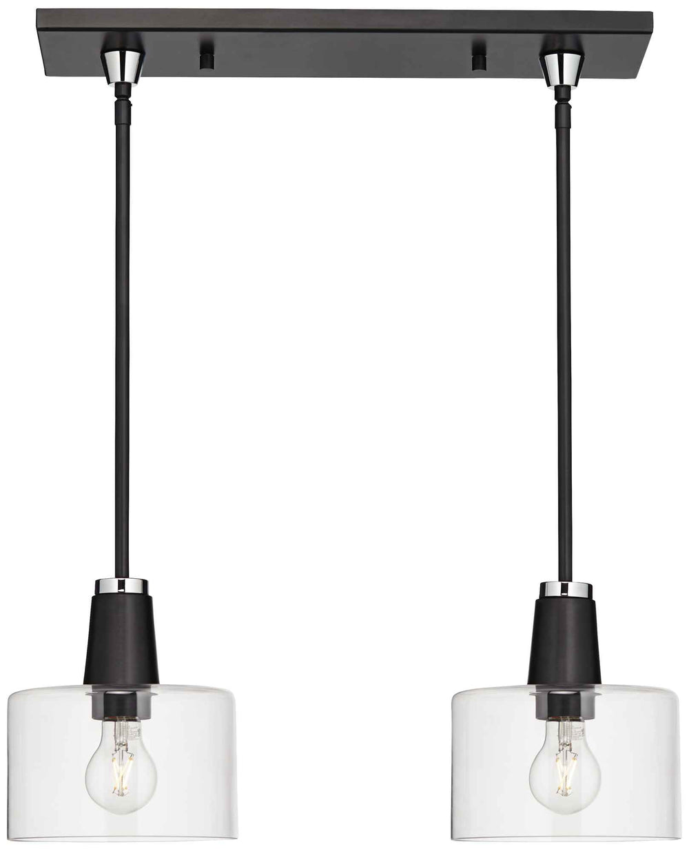 Decorative Pendant @ Kitchen Peninsula - CL-Metal/Glass 2xLED Pendant Hardwired - 40847
