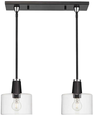 Decorative Pendant @ Kitchen Peninsula - CL-Metal/Glass 2xLED Pendant Hardwired - 40847