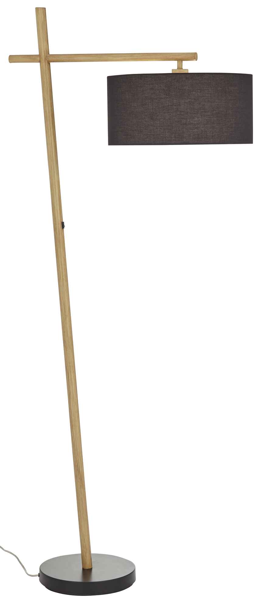 FL - 70"ht Wood Veneer & Black Metal - 40386