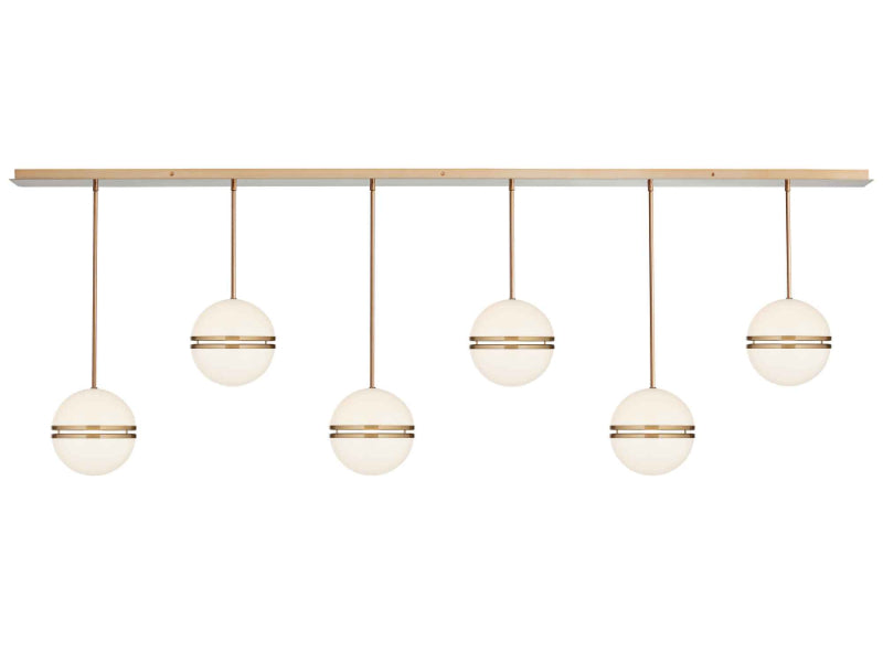 LBY-400 - Six Globe Pendant Linear Ceiling Light
