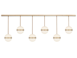 LBY-400 - Six Globe Pendant Linear Ceiling Light