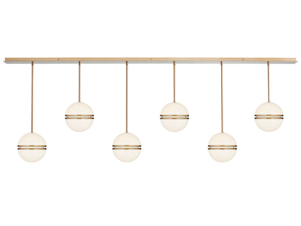 LBY-400 - Six Globe Pendant Linear Ceiling Light