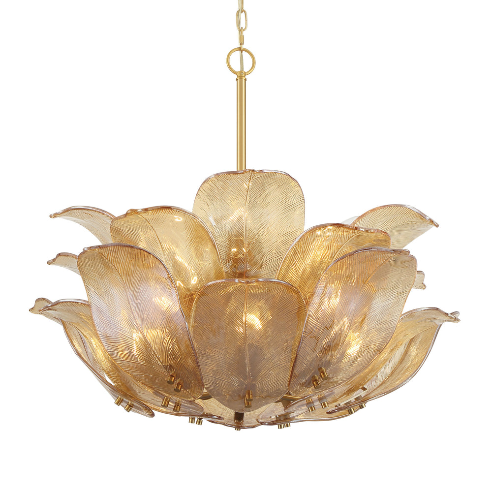 Orchid - 10 Light Pendant Bloomed Amber