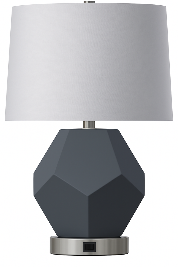 X-401.2 - Desk Lamp - Linen Shade - Med Base