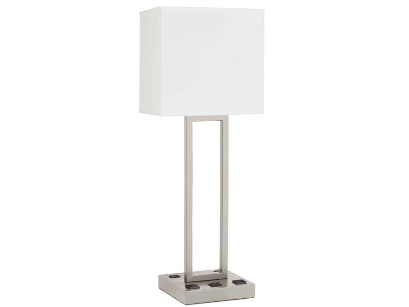 X-402 - Double Nightstand Lamp, Drum Shade