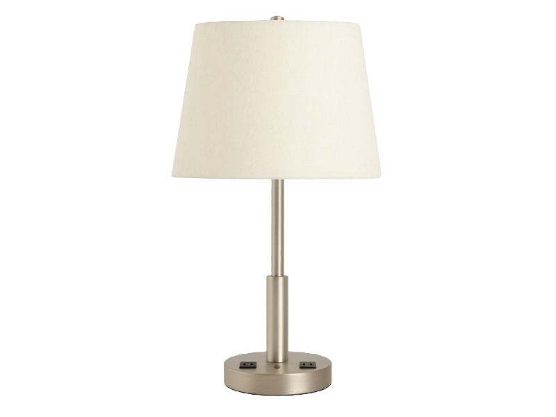 X-402 - Double Nightstand Lamp, Tapered Shade
